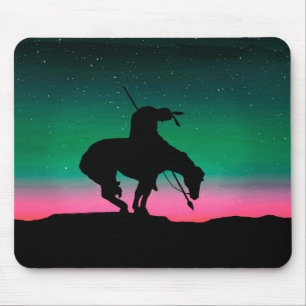 End of the Trail Silhouette With Night Sky Mouse Mat
