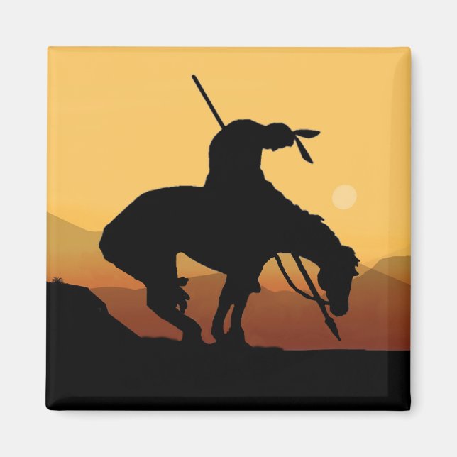 End of the Trail Square Magnet (Front)