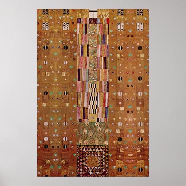 End of Wall, Stoclet Frieze, Klimt, Mosaic Pattern Poster (Front)