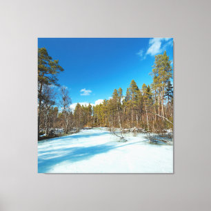 end of winter in the finnish lapland canvas print