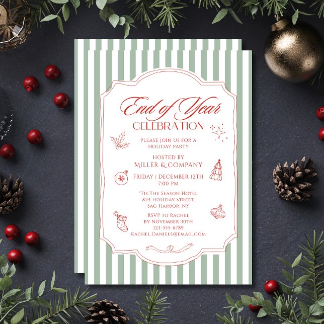 End Of Year Celebration Corporate Christmas Party Invitation (Creator Uploaded)