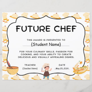 End Of Year Future Chef Student Recognition Award