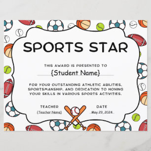End Of Year Sports Star Student Recognition Award