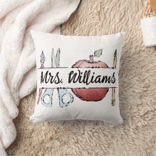 End of Year Teacher Appreciation apple Doodle Cushion