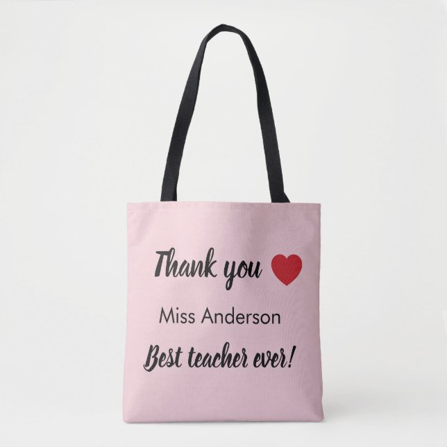 End of year teacher appreciation gift tote bag (Front)