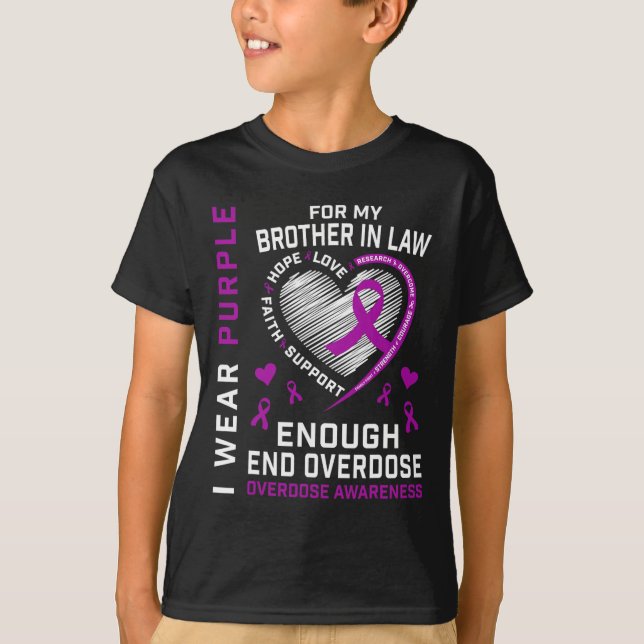 End Overdose Awareness Shirt Enough Purple Brother (Front)