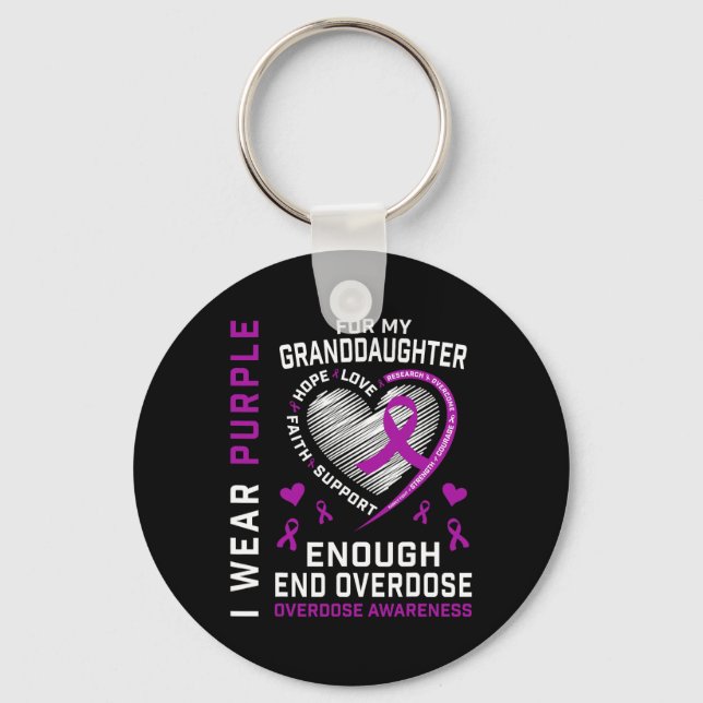 End Overdose Awareness Shirt Enough Purple For Gra Key Ring (Front)