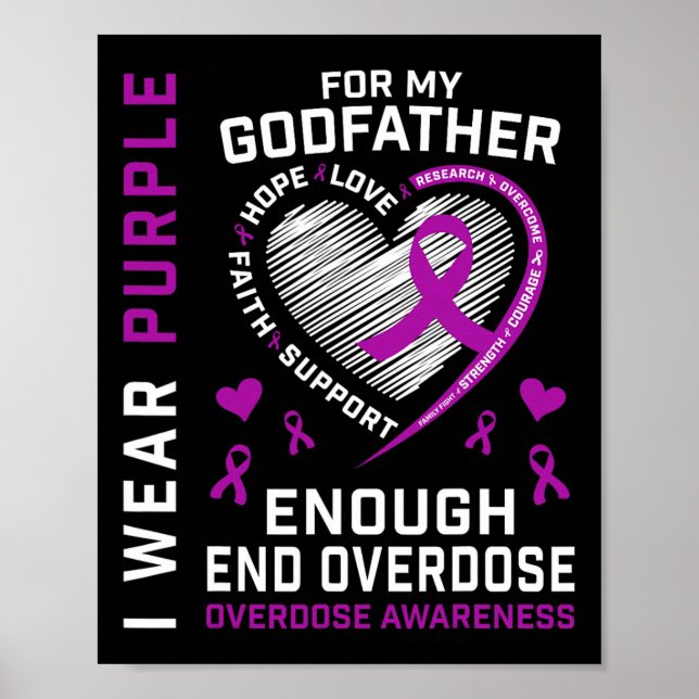 End Overdose Awareness Shirt Enough Purple For My  Poster (Front)
