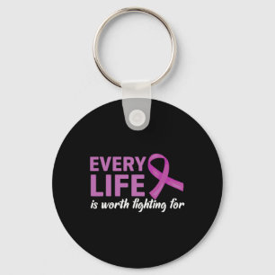 End Overdose Every Life Is Worth Fighting For Purp Key Ring