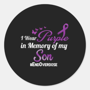 End Overdose I Wear Purple For My Son Classic Round Sticker