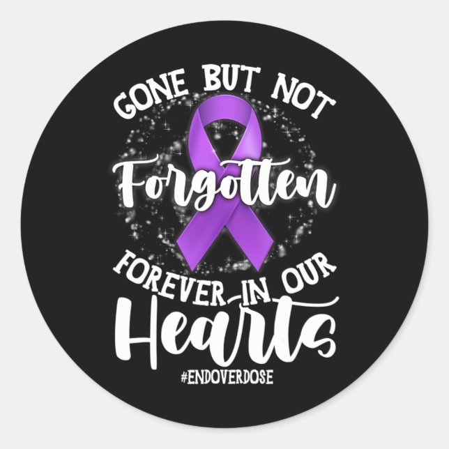 End Overdose Loved One Memorial Overdose Awareness Classic Round Sticker (Front)