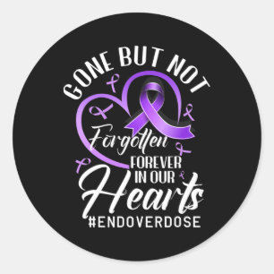 End Overdose Loved One Memorial Overdose Awareness Classic Round Sticker