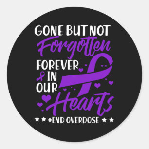 End Overdose Loved One Memorial Overdose Awareness Classic Round Sticker