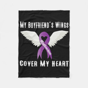 End Overdose My Boyfriend's Wings Cover My Heart Fleece Blanket