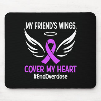 End Overdose My Friend's Wings Cover My Heart Purp Mouse Mat