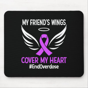 End Overdose My Friend's Wings Cover My Heart Purp Mouse Mat