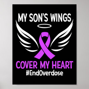 End Overdose My Son's Wings Cover My Heart Purple  Poster