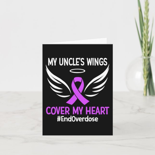 End Overdose My Uncle's Wings Cover My Heart Purpl Card (Front)