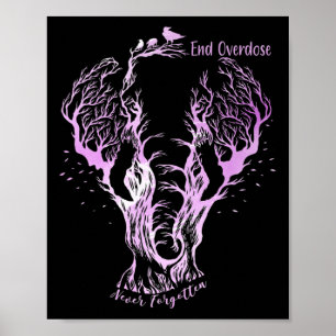 End Overdose Never Forget Line Art Sketch Ornate E Poster