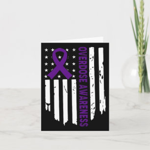 End Overdose Pruple Ribbon Opioid Overdose Awarene Card