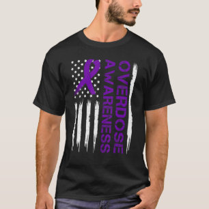 End Overdose Pruple Ribbon Opioid Overdose Awarene T-Shirt