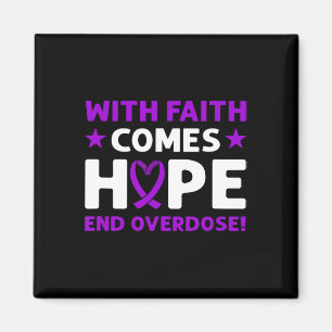 End Overdose! Purple Ribbon. Overdose Awareness  Magnet