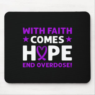 End Overdose! Purple Ribbon. Overdose Awareness Mouse Mat