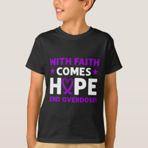 End Overdose! Purple Ribbon. Overdose Awareness T-Shirt