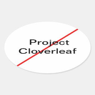 End Project Cloverleaf Oval Sticker