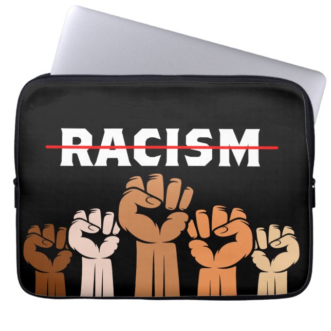 End Racism Multi Shade Fists Electronics Bag (Front)