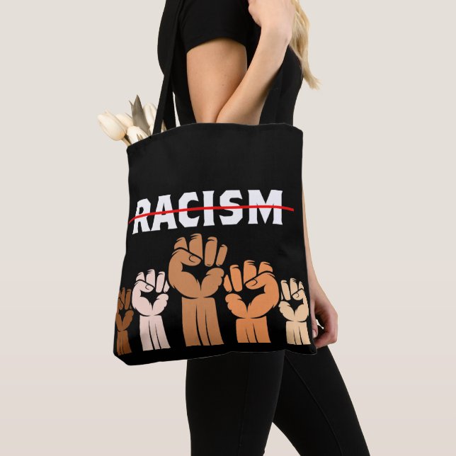 End Racism Multi Shade Fists Tote (Close Up)