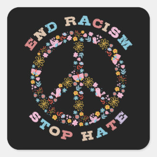 End Racism Stop Hate Square Sticker