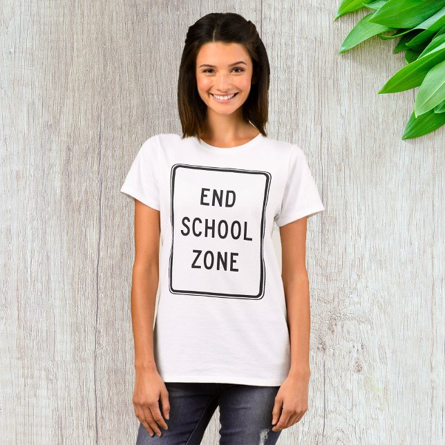 End School Zone Road Sign T-Shirt (Creator Uploaded)