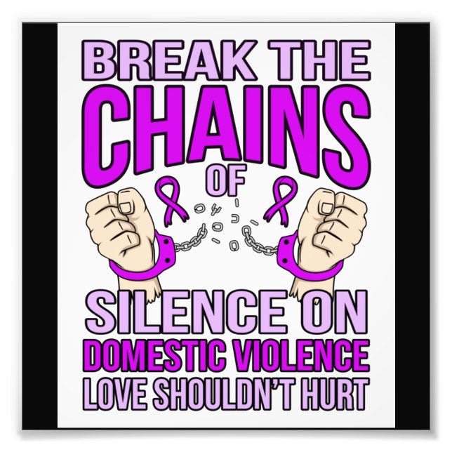 End Silence On Domestic Violence Support Awareness Photo Print (Front)