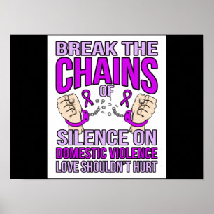 End Silence On Domestic Violence Support Awareness Poster