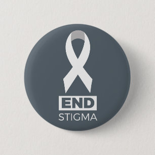 End Stigma for Lung Cancer Pin. 6 Cm Round Badge