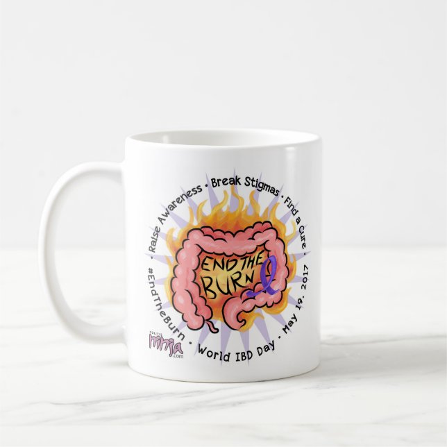 End the Burn - IBD Awareness Mug (Left)