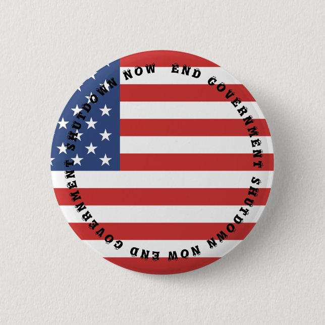 End the Govt Shutdown Now Anti Trump button (Front)