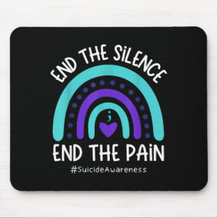 End The Silence End The Pain Rainbow Awareness Mouse Mat