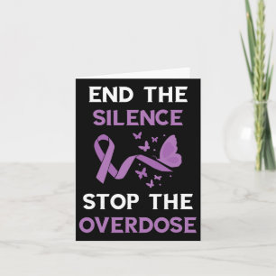End The Silence Purple Ribbon Overdose Awareness M Card