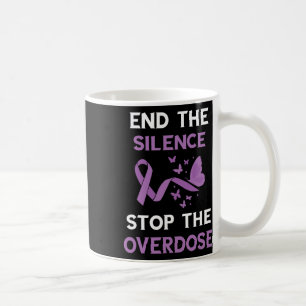 End The Silence Purple Ribbon Overdose Awareness M Coffee Mug