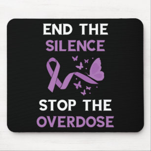 End The Silence Purple Ribbon Overdose Awareness M Mouse Mat