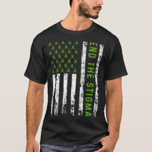 End The Stigma American Flag Mental Health Awarene T-Shirt