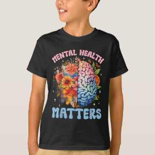 End The Stigma Floral Mental Health S Mental Aware T-Shirt
