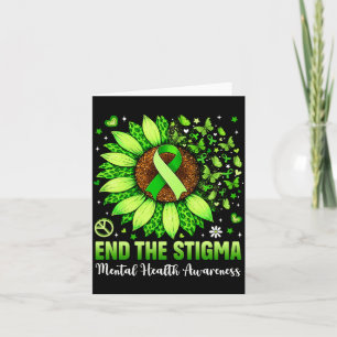 End the stigma mental health awareness brain card