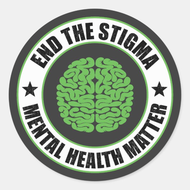 End The Stigma Mental Health Awareness Classic Round Sticker (Front)