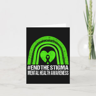 End The Stigma Mental Health Awareness Green Ribbo Card