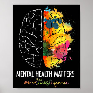 End The Stigma Mental Health Matters Mental Awaren Poster