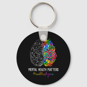 End The Stigma Mental Health Problems Mental Aware Key Ring