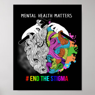 End The Stigma Mental Health Problems Mental Aware Poster